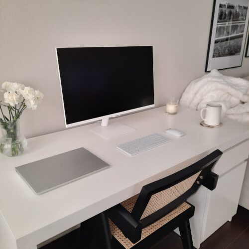 Ikea Malm Desk Review | My Minimal Work From Home Set Up | All White Aesthetic