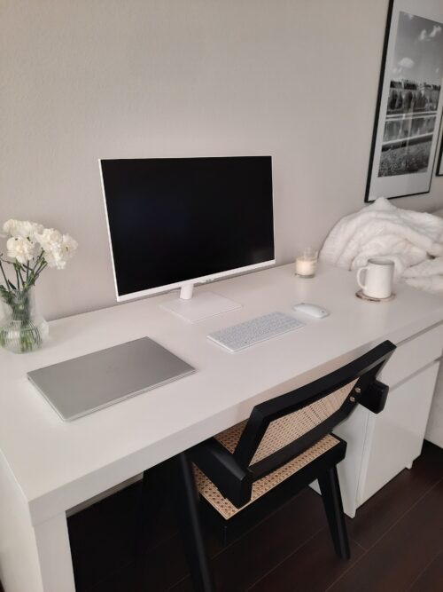 Ikea Malm Desk Review | My Minimal Work From Home Set Up | All White Aesthetic